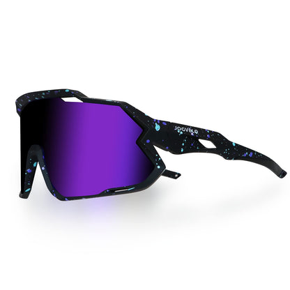 JOGVELO Polarisierte Sonnenbrille, Fahrradbrille Herren Damen mit 3 Wechselgläsern Sportbrillen Radbrille für Radfahren Laufen Angeln