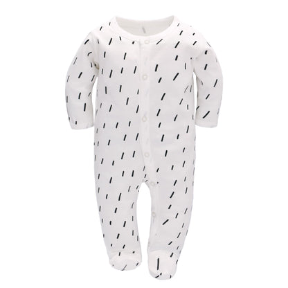 Amo nenes Schlafstrampler Baby Jungen Overall 3er Pack Unisex Pyjamas Baumwolle Strampler Jumpsuits Langarm Spieler Babykleidung mit 0-7 Monate