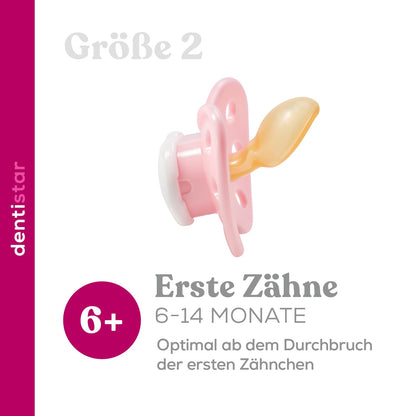 dentistar Silikon Schnuller 3er-Set - Größe 3, ab 14 Monate - Zahnfreundlicher Nuckel mit Dentalstufe – BPA-frei - Made in Germany - Blumen, Lila