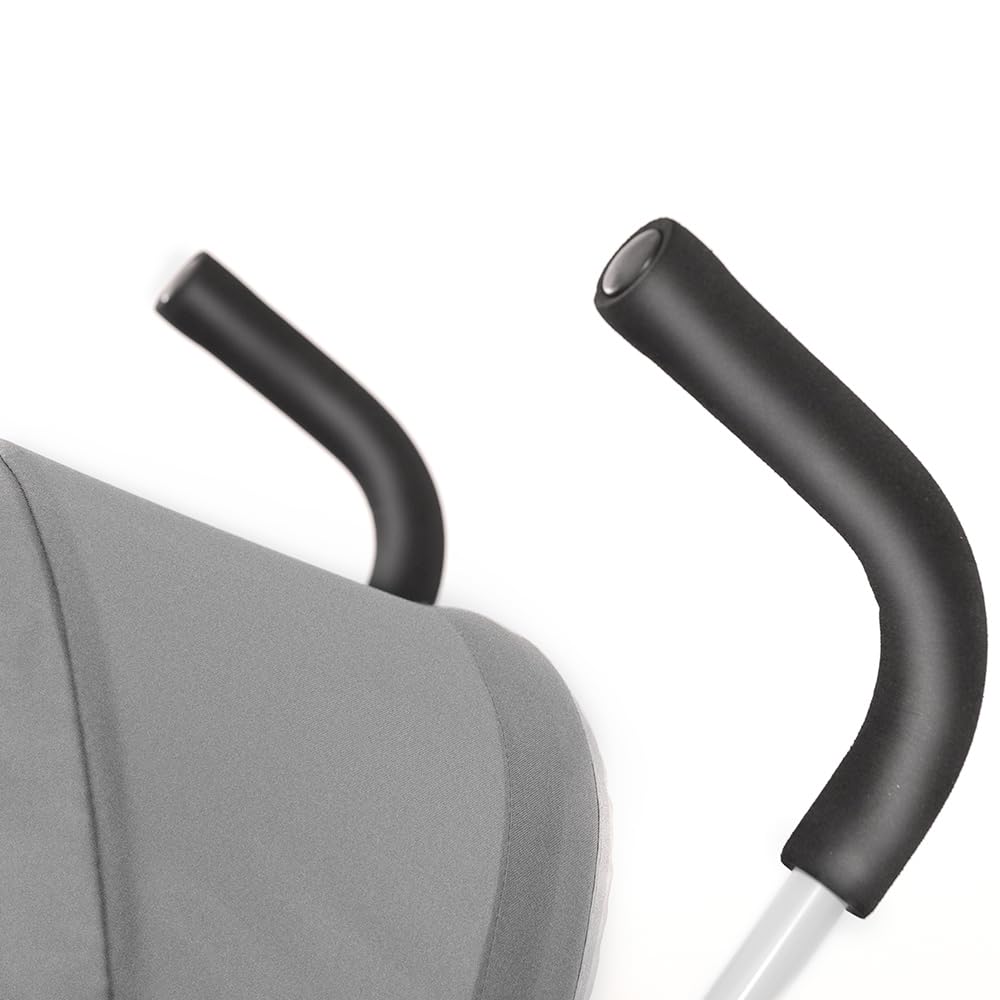 Buggy für Babys, ultraleicht, kompakt, faltbar und neigbar, von Geburt bis 25 kg, mit Trolley-System, Regenschutz inklusive, ausziehbarer Haube, C-schwarz