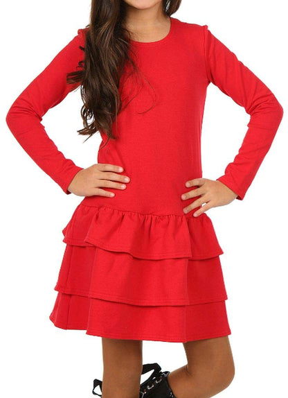Dykmod Girls Dress Pleated Short Sleeve Long Sleeve Autumn Winter Dresses for Children Festive Winter Dress Flowers Spring Summer Made of Cotton 