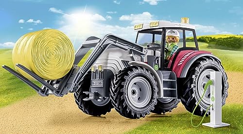 PLAYMOBIL Country 71442 Traktor mit Anhänger und Wassertank, frische Ernte auf dem Bauernhof, spielerisches Lernen über die Umwelt, nachhaltiges Spielzeug für Kinder ab 4 Jahren