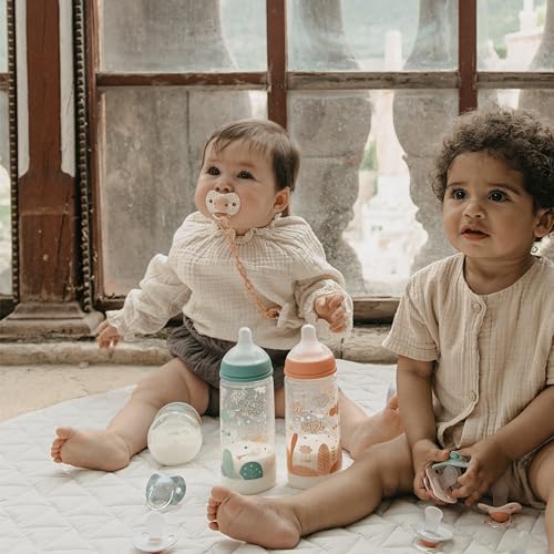 Suavinex, Set mit 2 Schnullern für Babys 0-6 Monate, Symmetrisch, Super weich und flexibel, Dreams Pink, 2er-Pack