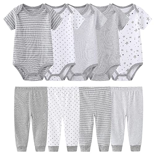 TONE Bodys Kurzarm für Neugeborene Baby Jungen und Mädchen 0-3m/3-6m/6-9m/9-12m Baumwolle