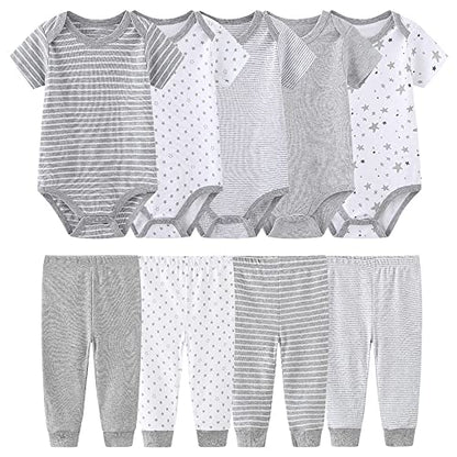 TONE Bodys Kurzarm für Neugeborene Baby Jungen und Mädchen 0-3m/3-6m/6-9m/9-12m Baumwolle