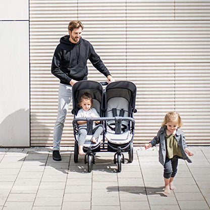 Hauck Roadster Duo SLX Sibling/Twin Pushchair for Babies and Toddlers - Side by Side - Can be used from Birth (with Carry Case) - Slim and Quick Folding