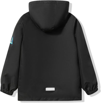 YoungSoul Children's Waterproof Rain Jacket with Removable Hood