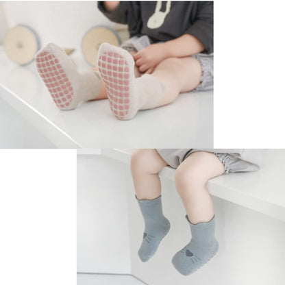 Rutschfeste Socken für Baby Mädchen Jungen 5 Paar Kinder Anti Rutsch Socken Sportsocken Stoppersocken