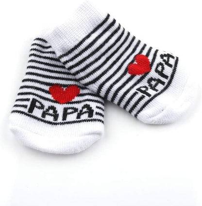 Distinct® Baby Baumwollsocken Süße Socken Ich liebe Mama + Ich liebe PaPa Neugeborenes Kleinkind Baby Sock Jungen Mädchen Cotton kleine Söckchen Geschenk (2 Paar)