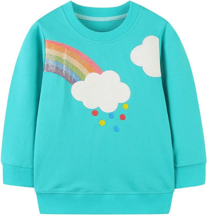 LitBud Mädchen Sweatshirts Einhorn Pullover für Kleinkind Kleidung Top Langarm Jumper Rundhals T Shirt Herbst Winter für Kinder Größe 1-7 Jahre