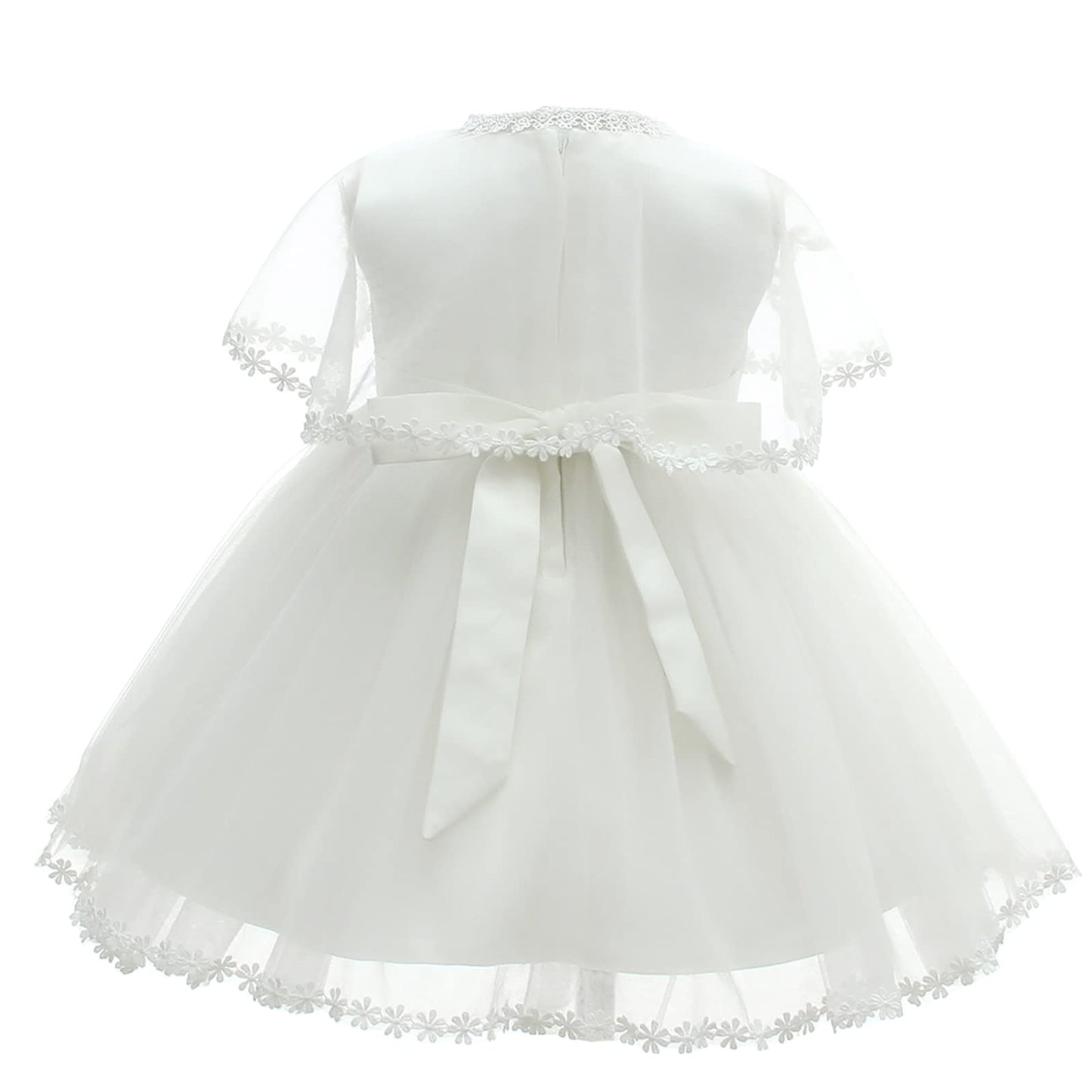 Baby Mädchen Weiße Taufe Kleid mit Kapuze Neugeborene Taufe Kleid Spitze Kleid für Hochzeit Geburtstag