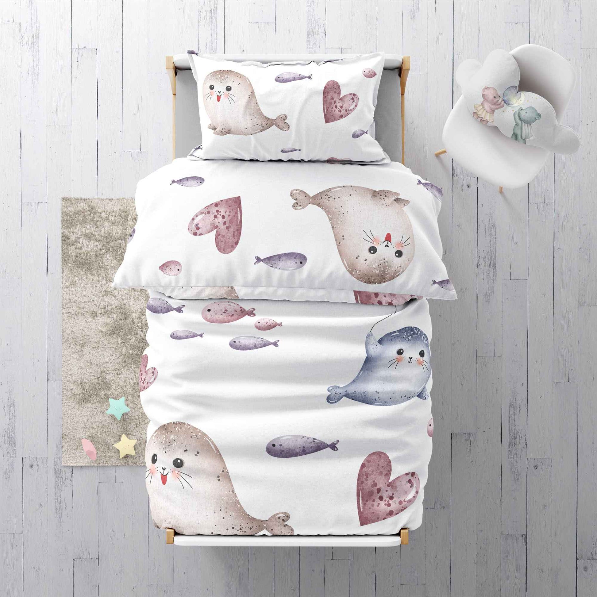 “Seehunde” Premium Kinderbettwäsche