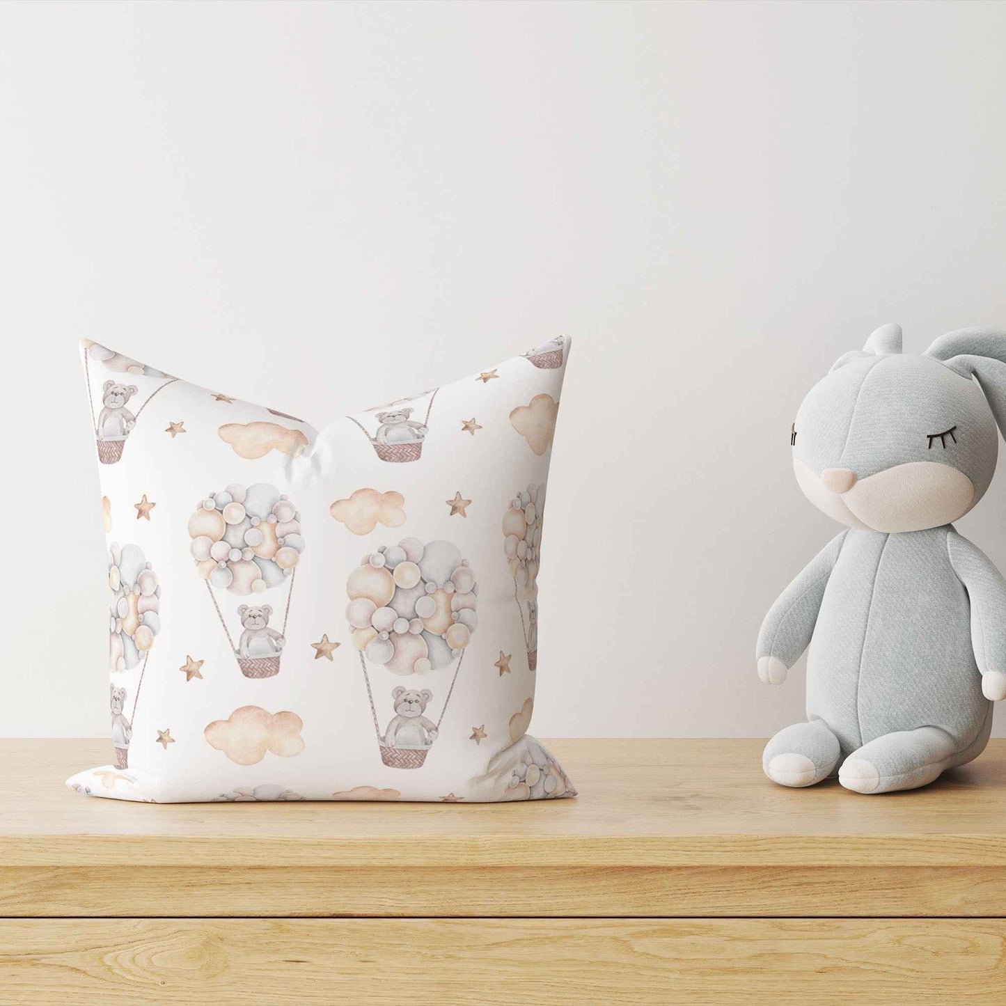 “Bärlis Ballonfahrt” Premium Kinder Dekokissen