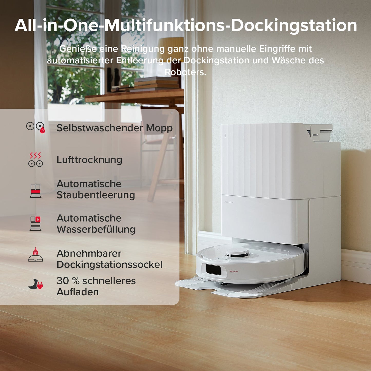 Roborock QV 35A Saugroboter Set (verbessert von Qrevo S) mit Multifunktionsdock (mit Staubsaugerbeutel*2 Stück)