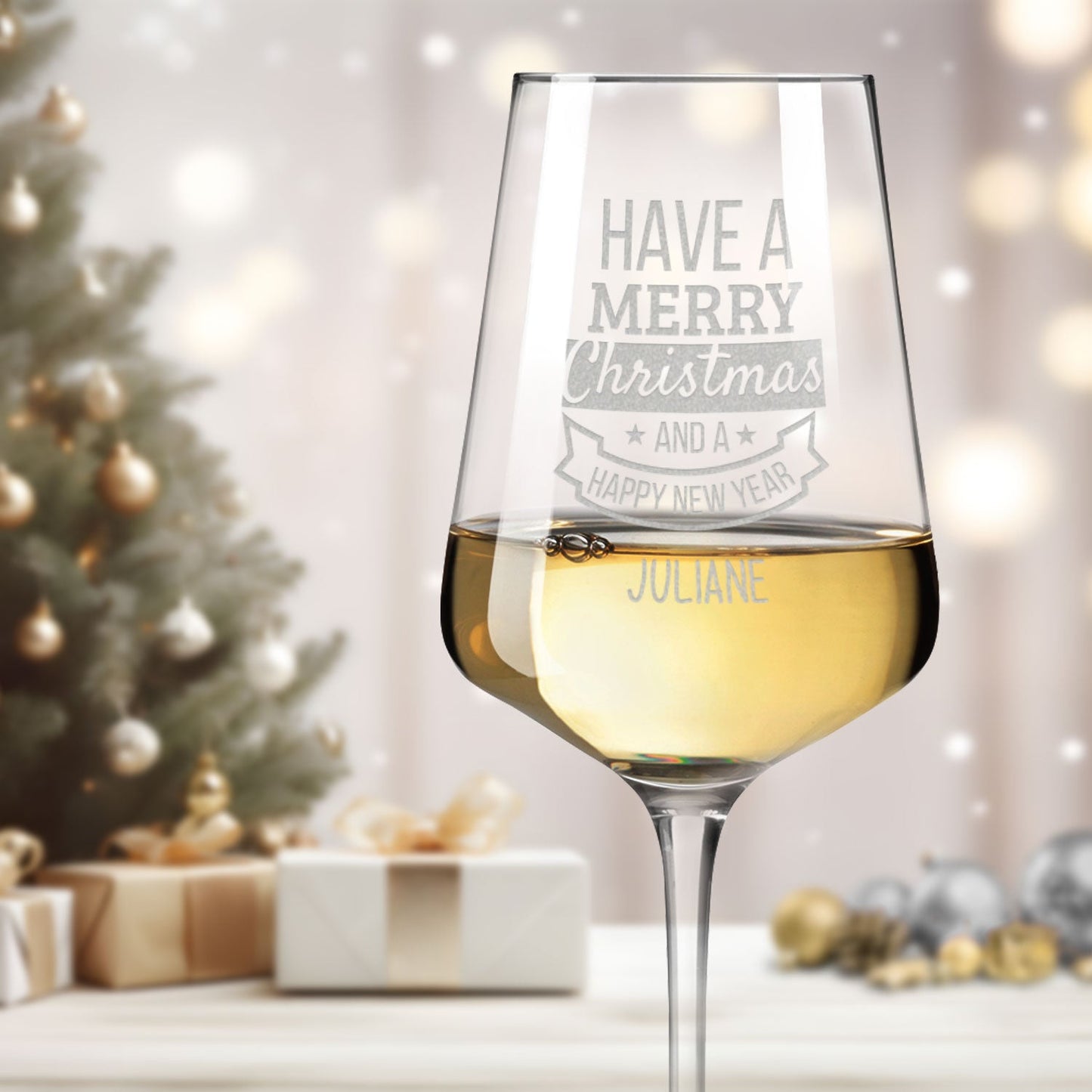 Leonardo Weinglas mit Gravur "Have a Merry Christmas"