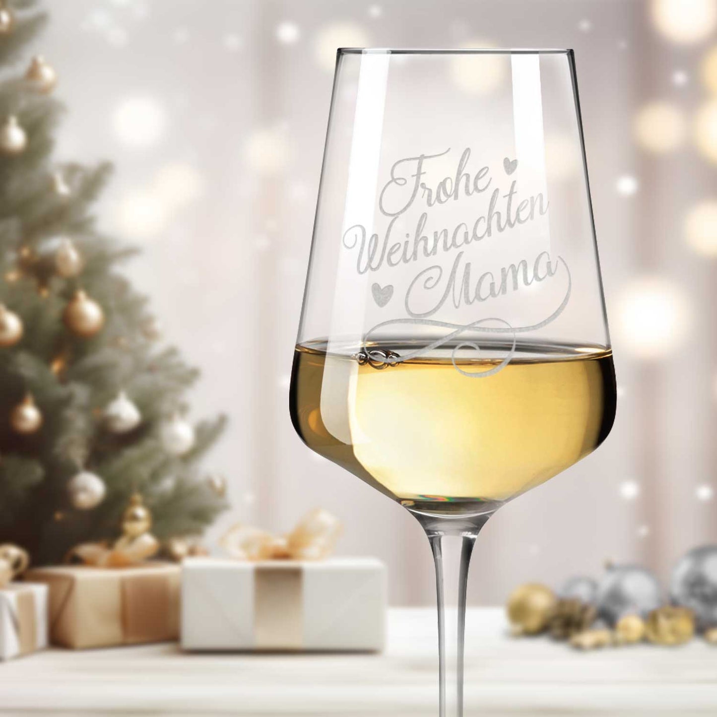 Leonardo Puccini Weinglas mit Gravur "Frohe Weihnachten Mama"