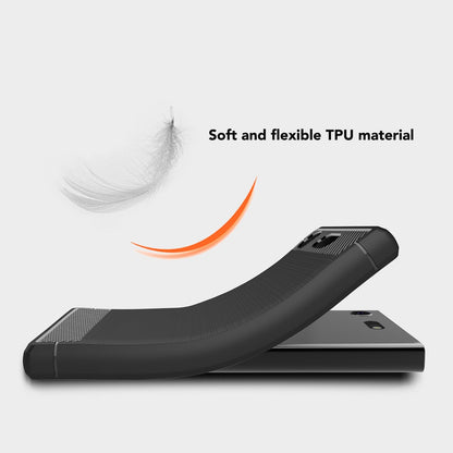 NALIA Silikonhülle für Sony Xperia XZ1 Compact – Rutschfest & Matt – VORTEX (Gebürstete Optik & Carbon Design) – Marke aus Berlin
