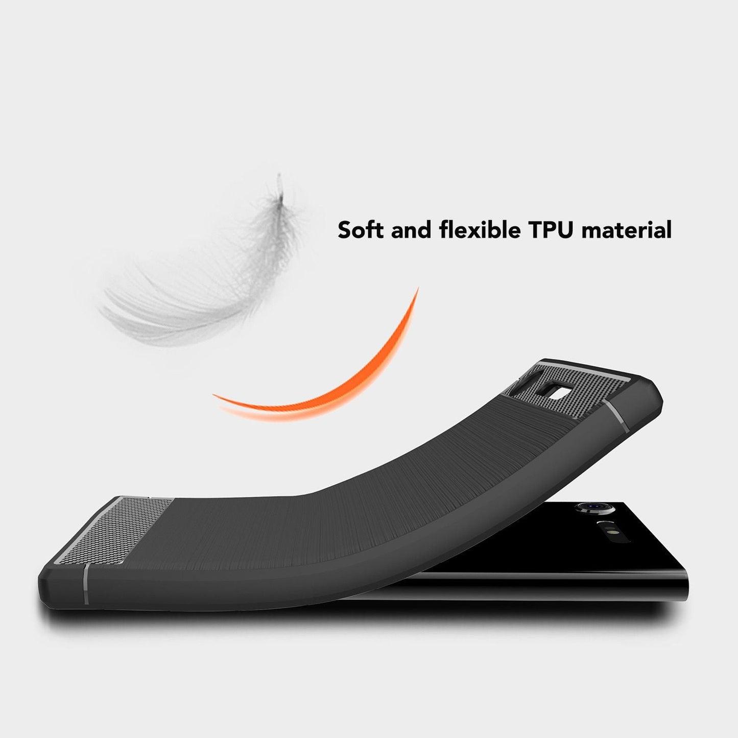 NALIA Silikonhülle für Sony Xperia XZ1 – Rutschfest & Matt – VORTEX (Gebürstete Optik & Carbon Design) – Marke aus Berlin