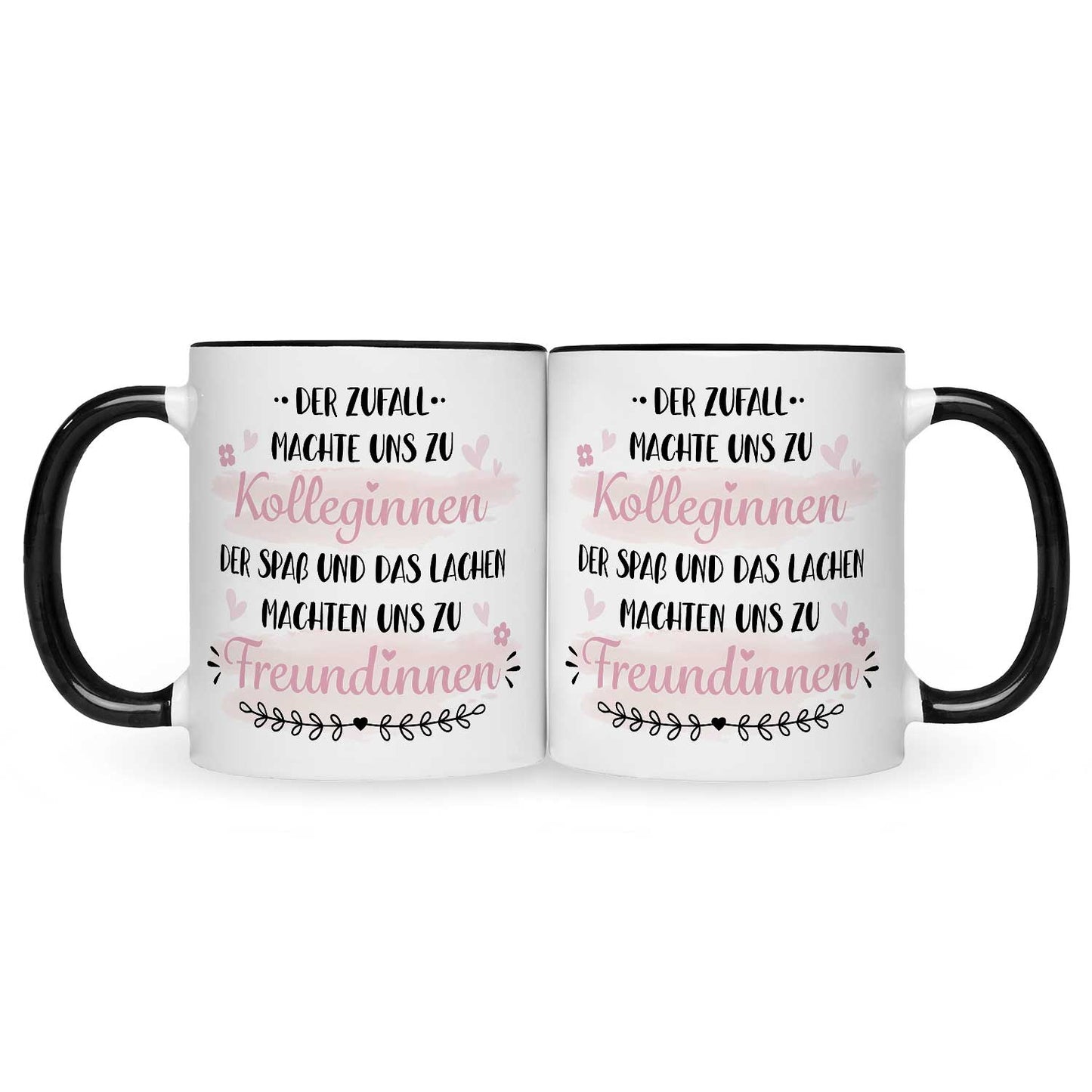 Bedruckte Tasse mit Spruch Der Zufall machte uns zu Kolleginnen