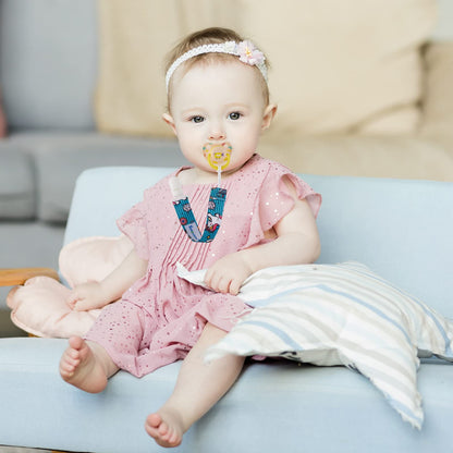 Smlpuame Baby Schnullerkette Mädchen Junge,6 Stück BPA-Frei Schnullerband Stoff Mädchen Junge,Schnuller Kette Nuckelkette Passen Die Meisten Schnuller und Beißspielzeug,Dummy Clips für Baby (Tier)