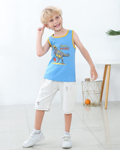 Adorel Jungen Unterhemden Baumwolle Ärmellos Tank Top Unterwäsche 3er-Pack