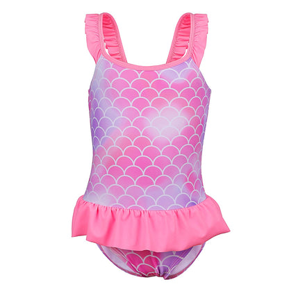 TIZAX Badeanzug für Mädchen Einteiliger Schwimmanzug Kleinkind Niedliche Rüschen Bademode Schnell trocknende Sommerferien Bikini für Kinder 2~7 Jahre