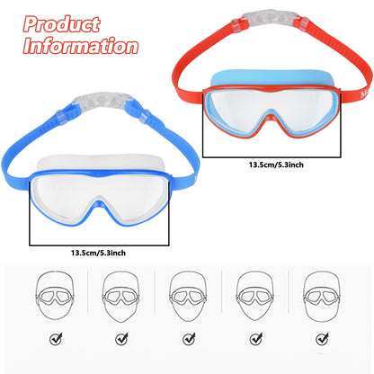 Moseem Schwimmbrille Kinder, 2 Stück Schwimmbrille 3-15 Jahre UV-Schutz,Anti-Nebel Kein Auslaufen Schwimmbrillen für Kinder, Mädchen, Jungen