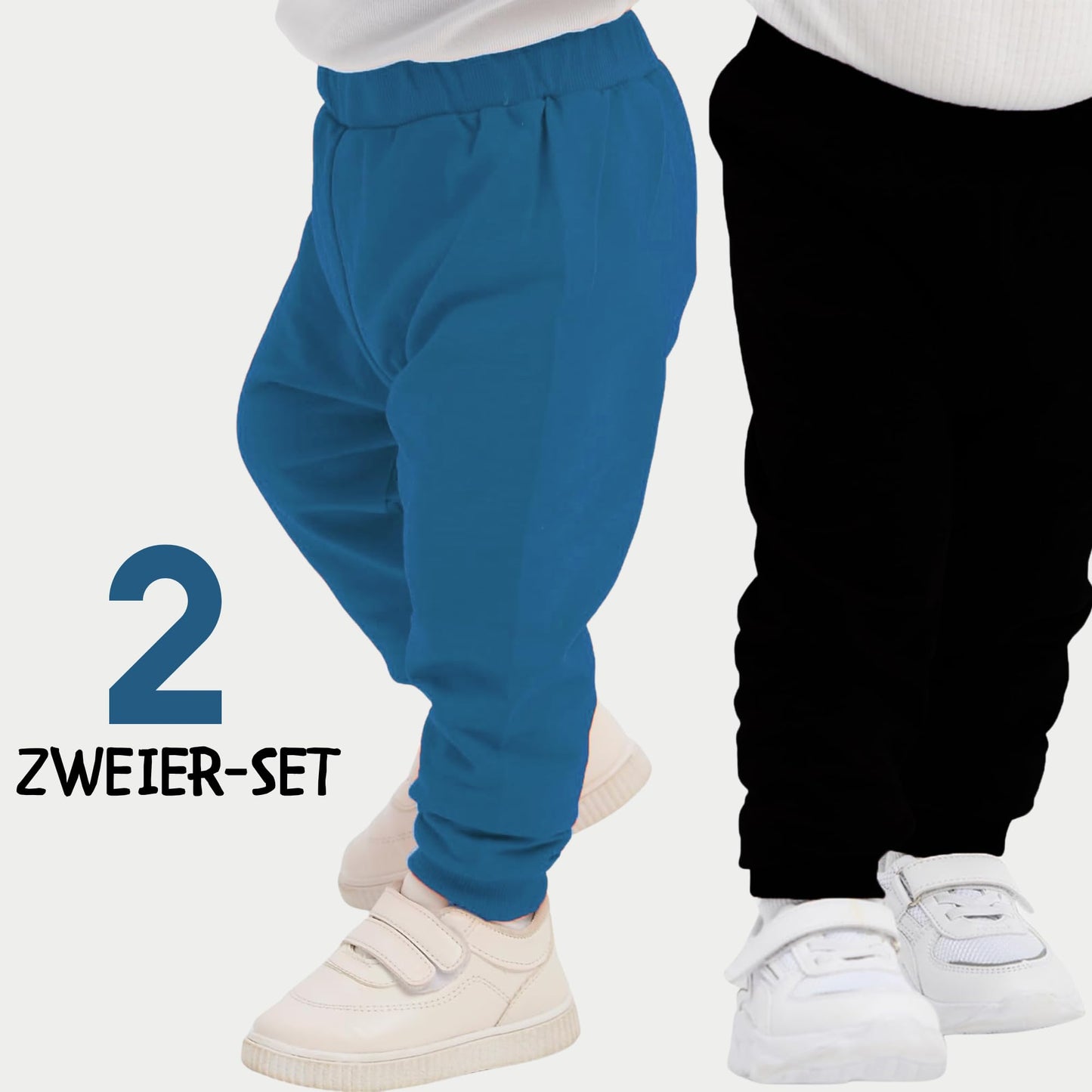 100% Baumwolle Babyhosen Kinderhosen | 2 er-Pack Lässig Sweathose Weiche und Bequeme Babykleidung für Jungen und Mädchen