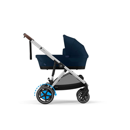 CYBEX Gold Kinderwagen e-GAZELLE S, Ab Geburt bis ca. 4 Jahre, Max. 22 kg (Single-Modus) / 2x 22 kg (Duo-Modus), All-in-1-System mit E-Antrieb und 20+ Konfigurationen, Stone Grey