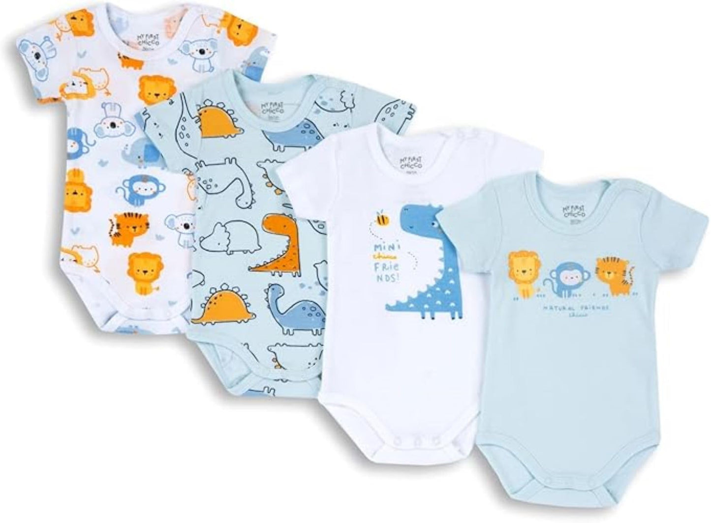 Chicco Unisex Baby Set Kurzarm Bodys aus Baumwolle Body (4er Pack)