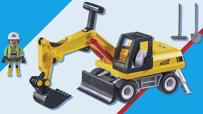 PLAYMOBIL Road Construction Site Toy Child Construction Site Play Set Toy for Children from 4 Years 71751