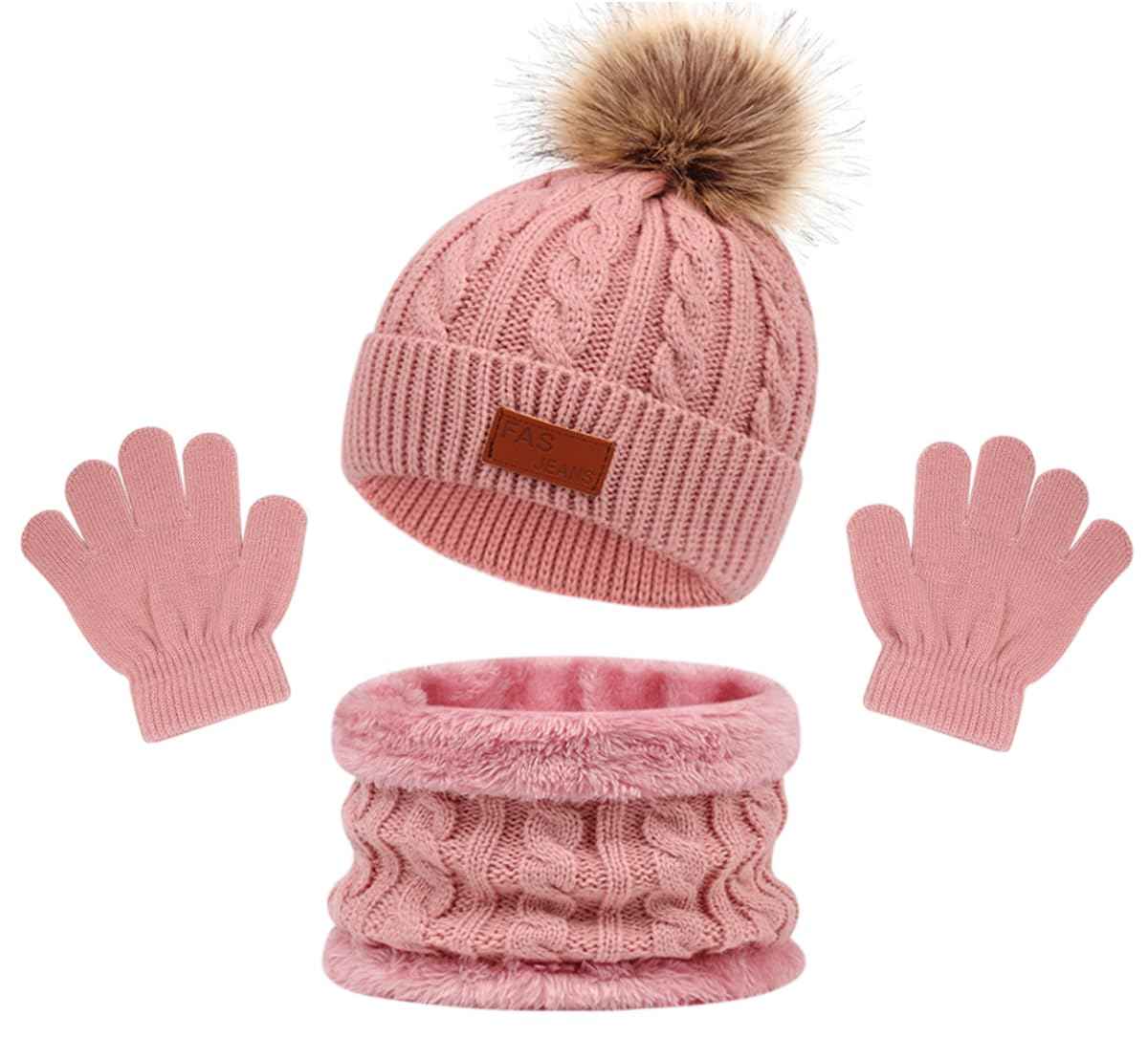 3-in-1 Children's Winter Hat Scarf Gloves Set