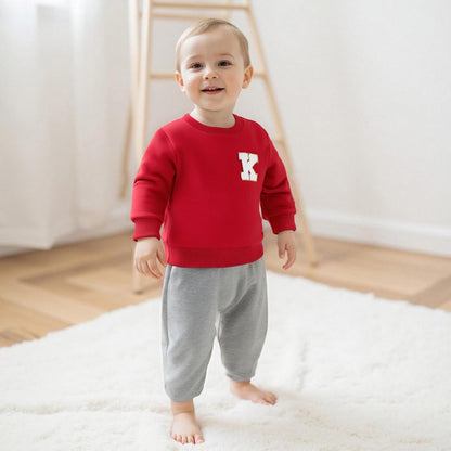 ESSECMBS Kleinkind Baby Jungen Daliy Sweatshirt Kleidung Langarm Rundhalsausschnitt Einfarbig Oberteile Kleiner Junge Frühling Herbst Baumwolle Hemd Kleidung
