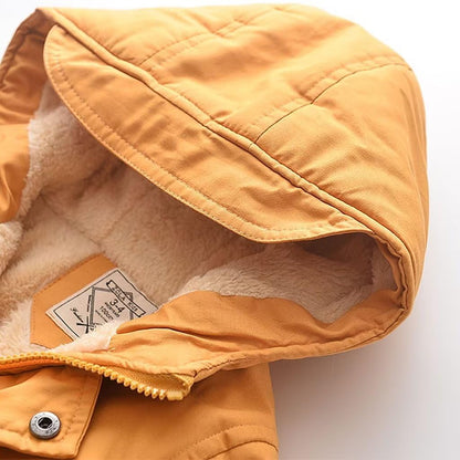 linboo Children's Winter Jacket Boys Girls Warm Lined Blouson Hoodie Thick Coat Parka Baby Winter Coats
