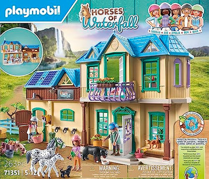 PLAYMOBIL Horses of Waterfall 71351 Waterfall Ranch, magisches Wasserfall-Paradies für Pferdefreunde, nachhaltiges Spielzeug für Kinder ab 5 Jahren