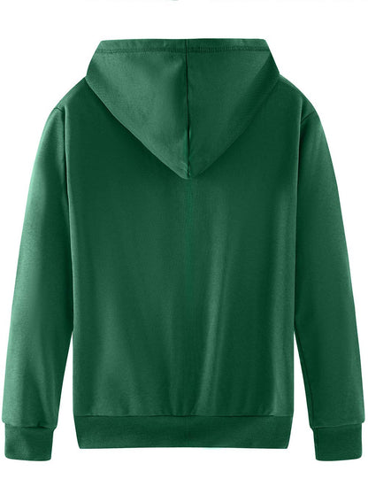 Spring&Gege Jungen Hoodie Sweatjacke Basic Einfarbig Baumwoll Kapuzenjacke für Kinder（3-12 Jahre）