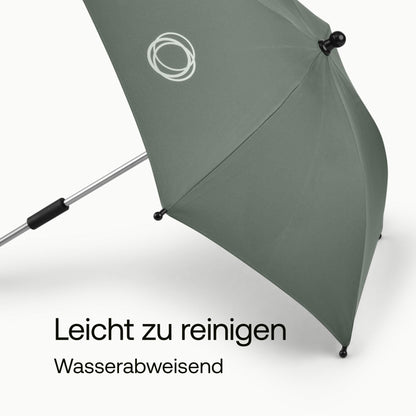 Bugaboo Sonnenschirm+, kompatibel mit allen Bugaboo Kinderwagen, mit UPF 50+ Schutz gegen UV-Strahlen, große Schattenfläche, Verbindung mit einem Klick & leicht verstellbarer Mechanismus, Desert Taupe
