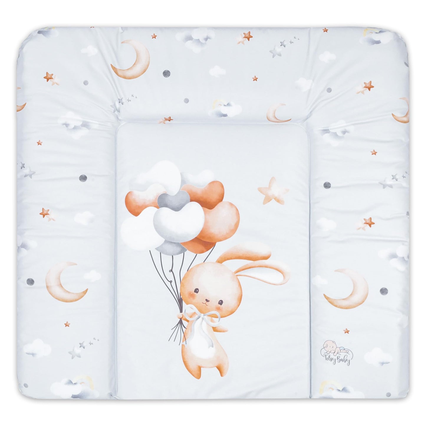 Wickelauflage Wickelunterlage abwaschbar und wasserdicht 75x72 cm - Wickelmatte zum Auflegen auf Wickeltisch Wickelaufsatz Wickelkommode oder Waschmaschine changing mat 75 x 72 Safari Motiv