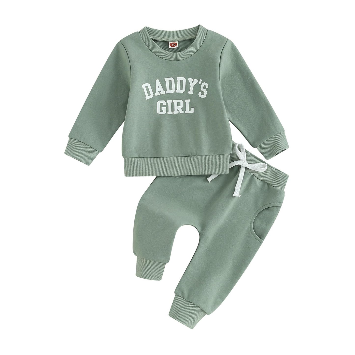 Baby Unisex Weihnachten 2-teilige Hosen Set Jungen Mädchen Weihnachten Outfit Langarm Lebkuchen Papas Mädchen Briefdruck Sweatshirt + Jogginghose Weihnachten Outfit Set Weihnachten Streetwear
