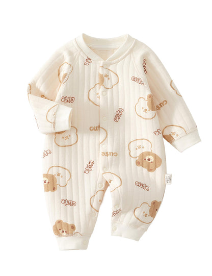 Neugeborener Unisex Strampler, Langarm-Overall, 100 % Baumwolle, weich und bequem, für Babys, Oberbekleidung und Nachtwäsche, geeignet für alle Jahreszeiten