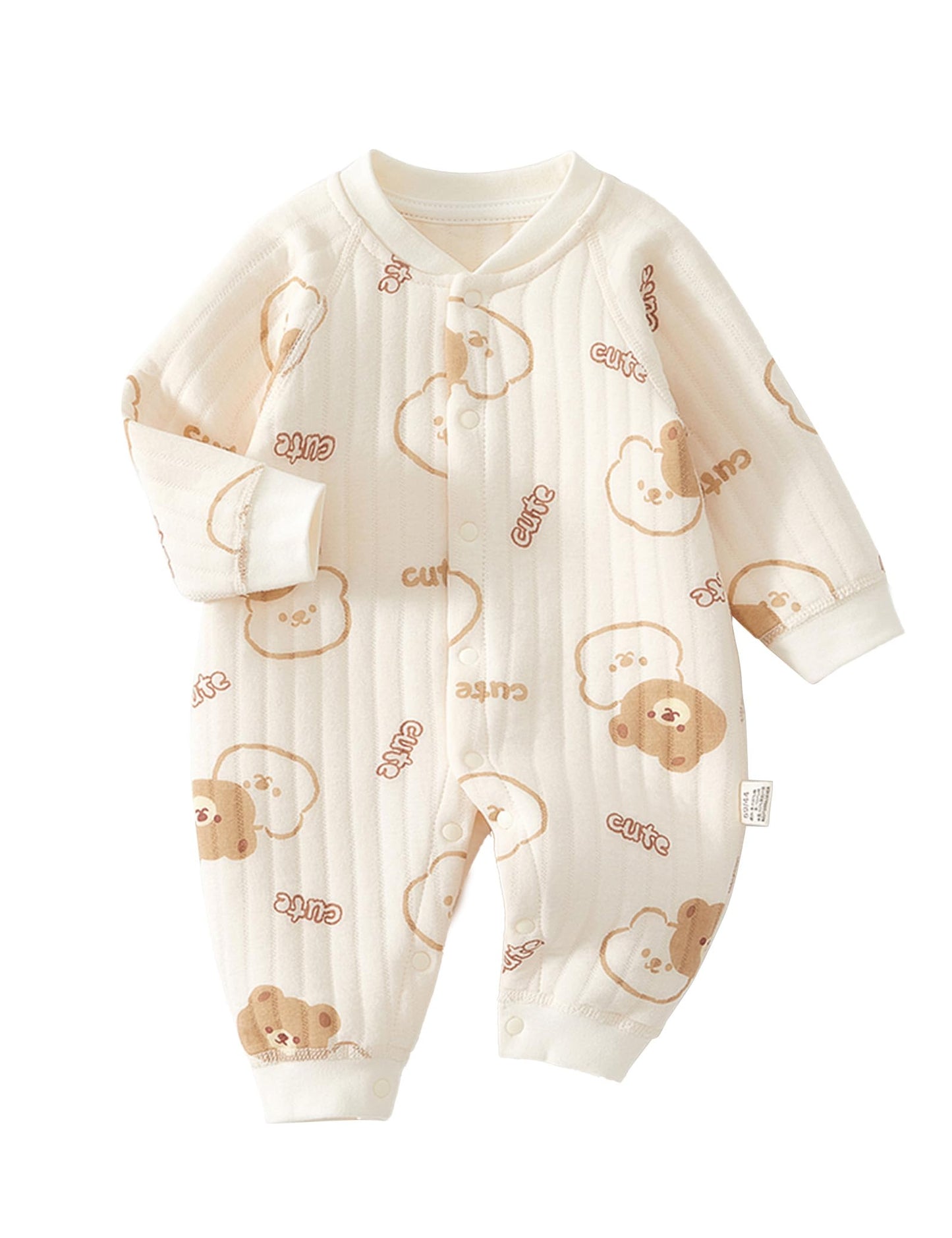 Neugeborener Unisex Strampler, Langarm-Overall, 100 % Baumwolle, weich und bequem, für Babys, Oberbekleidung und Nachtwäsche, geeignet für alle Jahreszeiten