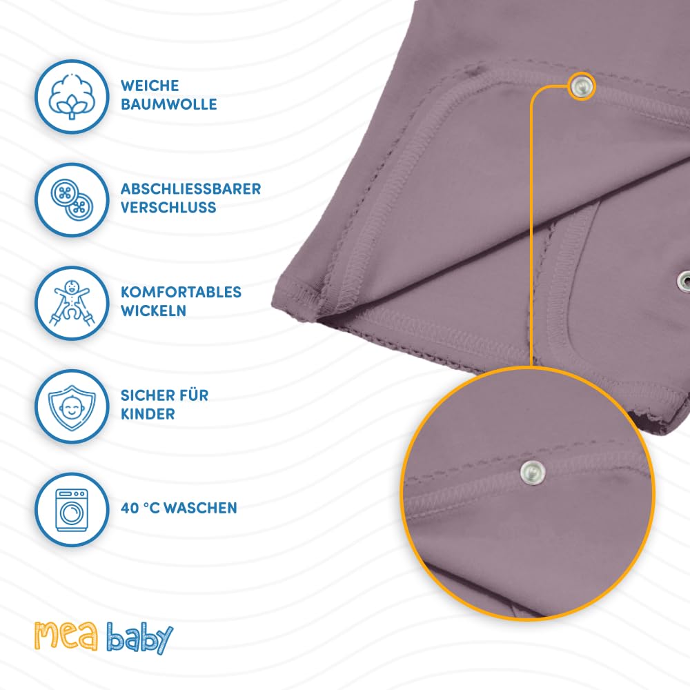 MEA BABY Unisex Baby Wickelshirt Wickeljacke Langarm, 100% Baumwolle im 5er Pack. Wickelshirt für Mädchen, Wickelshirt für Junge
