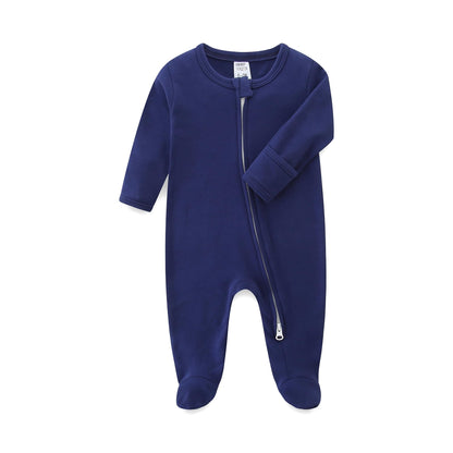 Baby Schlafanzug, Baby Strampler, Neugeborene Strampler Doppelreißverschluss, Baumwolle Langarm Schlafanzug Neugeborene, Schlafstrampler Pyjam Kleidung für Junge Mädchen 0-3 Monate