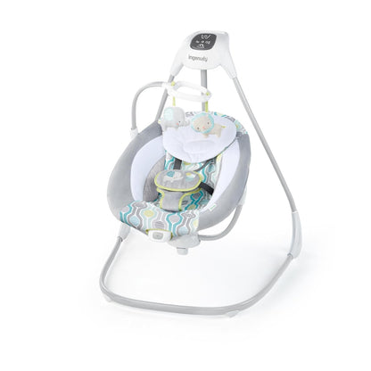 Ingenuity, Everston Babyschaukel, 180° drehbar, 3 Schaukelrichtungen und 6 -geschwindigkeiten, spielt 8 Melodien und weißes Rauschen, ab der geburt bis 9kg