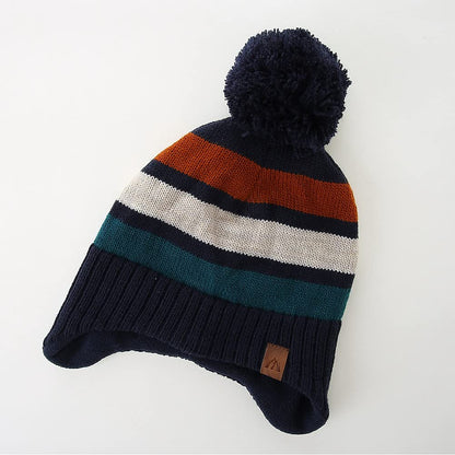 AHAHA Girls' Winter Hat, Earflap Beanie, Pompom Knitted Hats