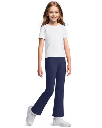 KEREDA Pack of 3 Flared Girls' Leggings Flared Children's Long Dance Trousers Cotton Leggings 116-164