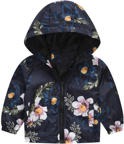KQIVAM Children's Rain Jacket Transition Jacket Waterproof Outdoor Jacket Windproof with Hood Waterproof Jacket for Children Unisex Rainwear for Girls and Boys 