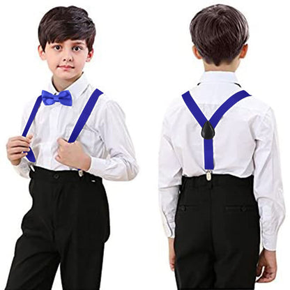 Unisex Jungen Mädchen Hosenträger mit drei Klammern in der Taille