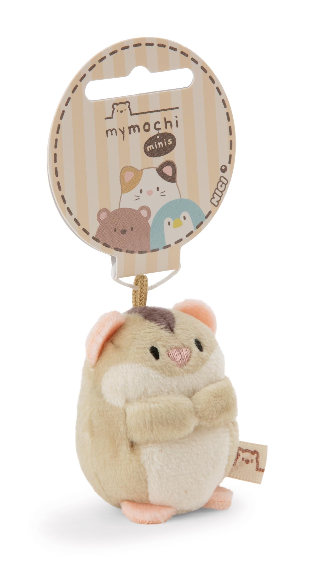 NICI My Mochi Cuddly Toy Ladybird Dozz Hamburger 5 cm Beige - Soft Plush Toy - Cute Plush Toy for Cuddling and Playing, for Children and Adults, Great Gift Idea