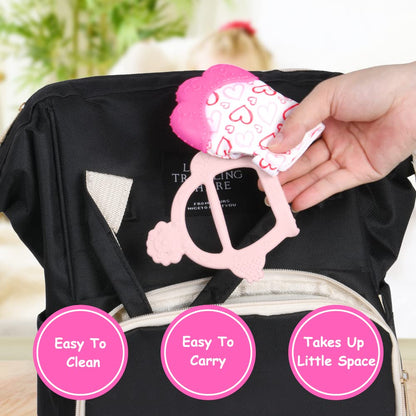 Vicloon Baby Beißhandschuhe mit Beißring Spielzeug, Weicher Beissring Baby,BPA Frei,Beruhigen Sie wundes Zahnfleisch,Handschuhe Beißring Spielzeug für 0-6 Monate Baby-Blau